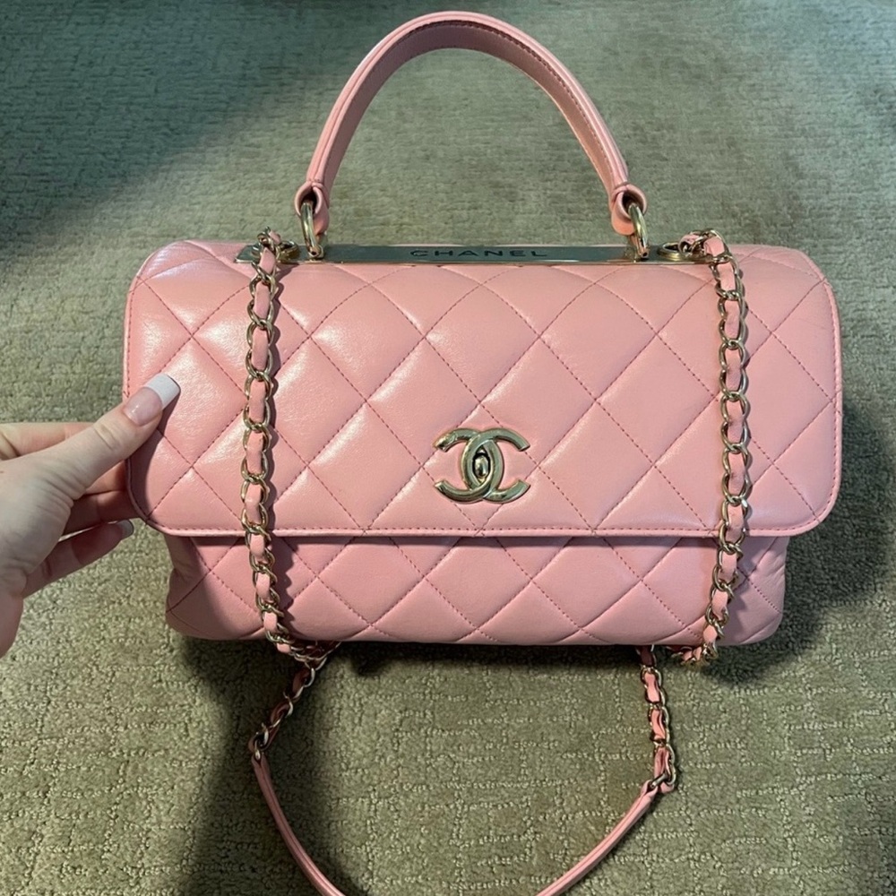Chanel Light Pink Quilted Satchel - Picture 5 of 5